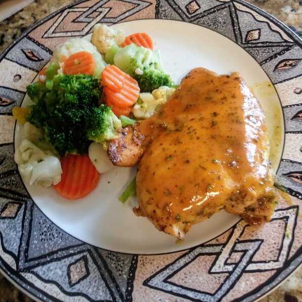 Baked Salmon with Mustard Glaze